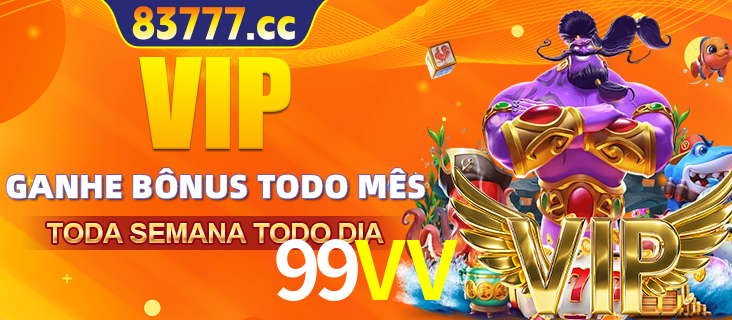 Banner promocional do 99VV oferecendo 100% de recompensas adicionais contínuas para quem fizer o login diário (Daily sign-in), com um mascote de coelho.
