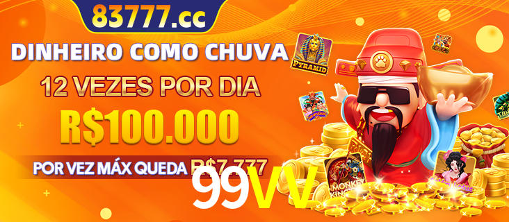Banner do programa de recompensas Recomende para amigos do 99VV, detalhando os bônus por convidar amigos, com prêmios que chegam a R$288.888.